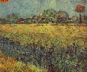 Blick auf Arles mit Schwertlilien nach van Gogh